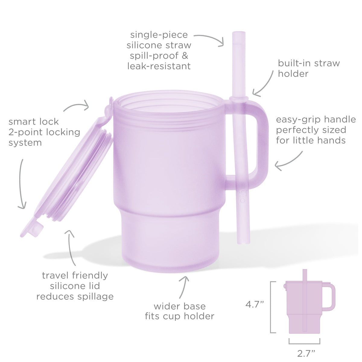 Kids Silicone Tumbler with Straw Lid, 12 Months+ (11oz)