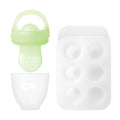 Silicone Baby Food Feeder Set and Teether, Freezer Tray with Lid