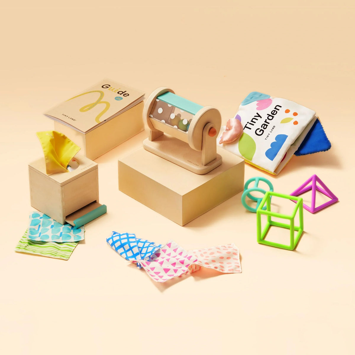 Brain & Hands Playset — Montessori Box (4–6 Months) + Activity Cube
