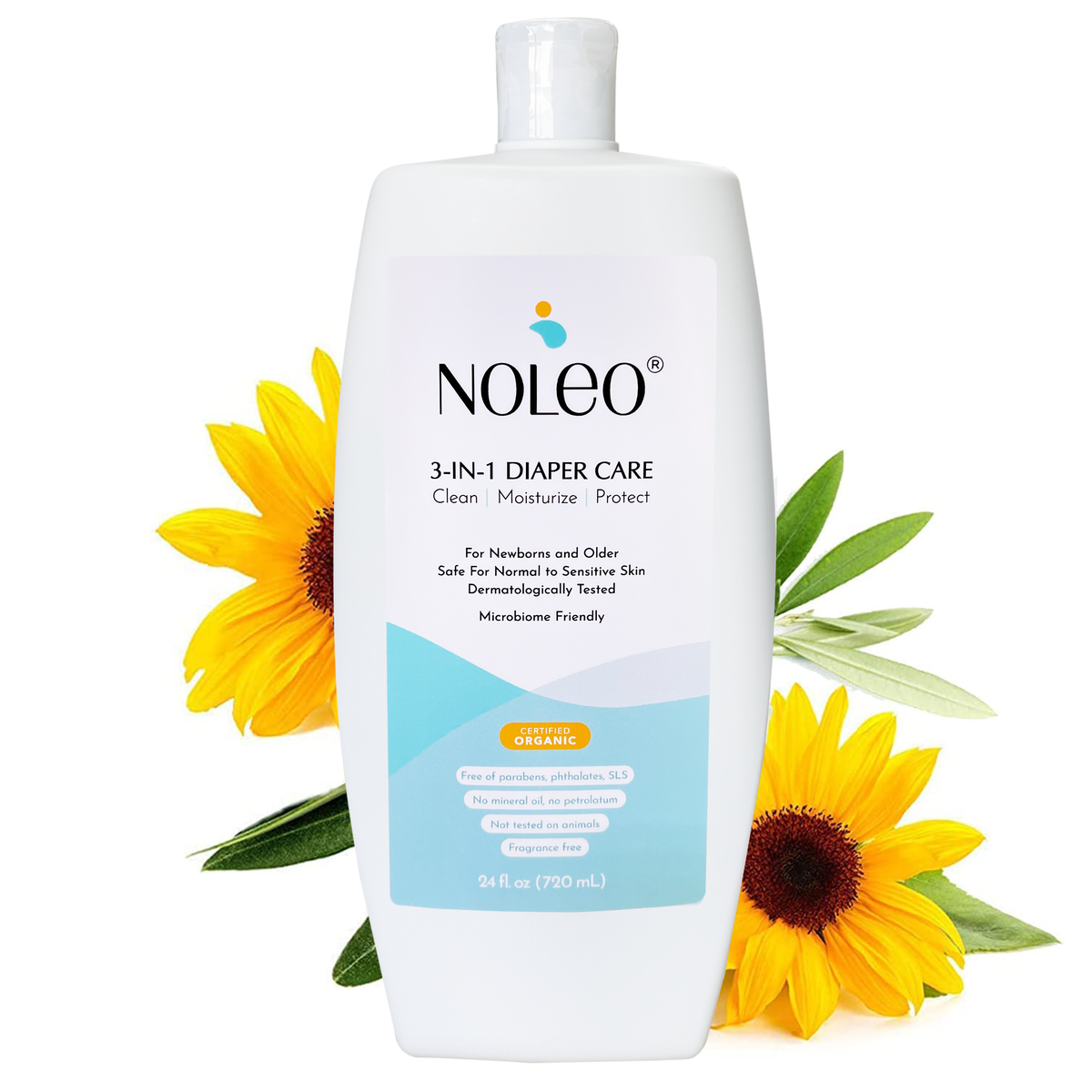 NOLEO 3-IN-1 - Diaper Rash Cream - EWG Verified -  24oz