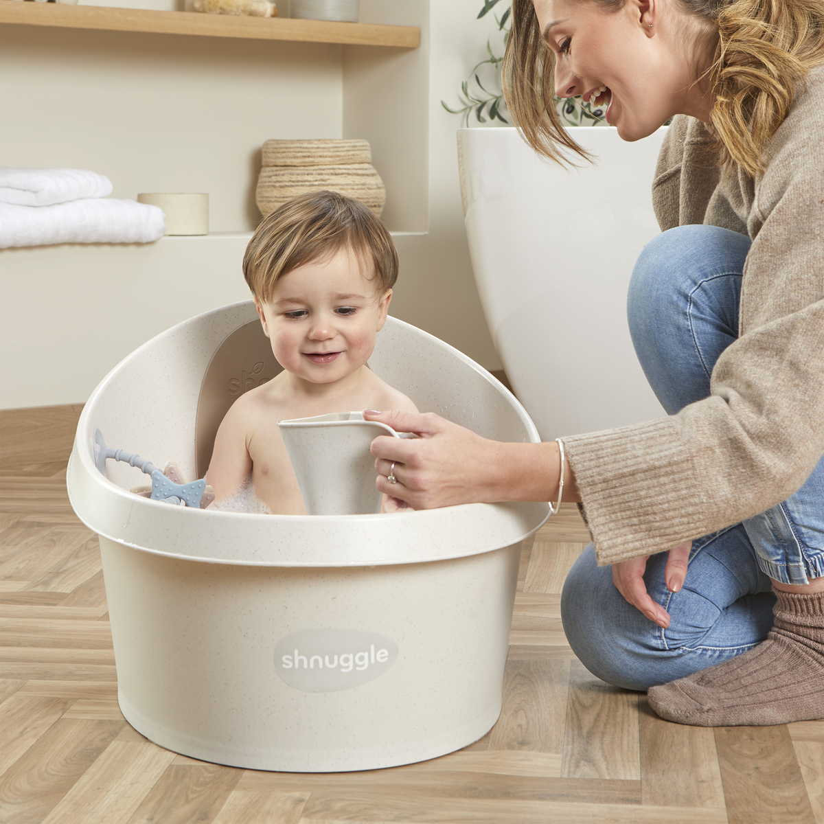 Shnuggle Toddler Bath Tub | Big Bath for bigger kids | Child bathtub seat support | Fits in shower and adult bath