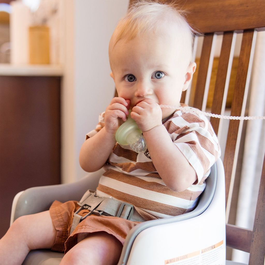 Silicone Baby Food Feeder Set and Teether, Freezer Tray with Lid