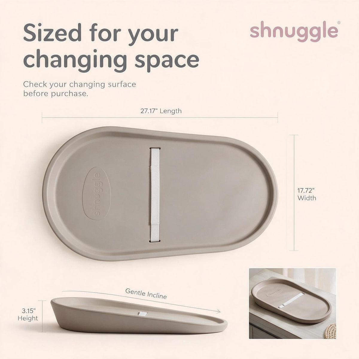 Shnuggle Squishy Diaper Changing Mat | Wipeable | Hygienic | Safe
