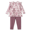 Floral Tapestry Baby Girl Set-Bamboo Top & Cotton Pants