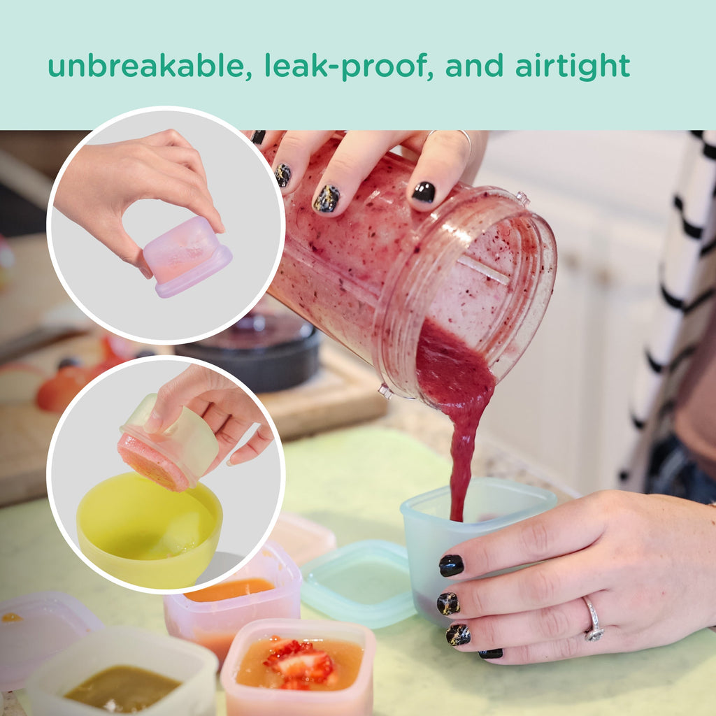 Silicone Baby Food Storage Containers, Freezer-Safe (4-Pack)