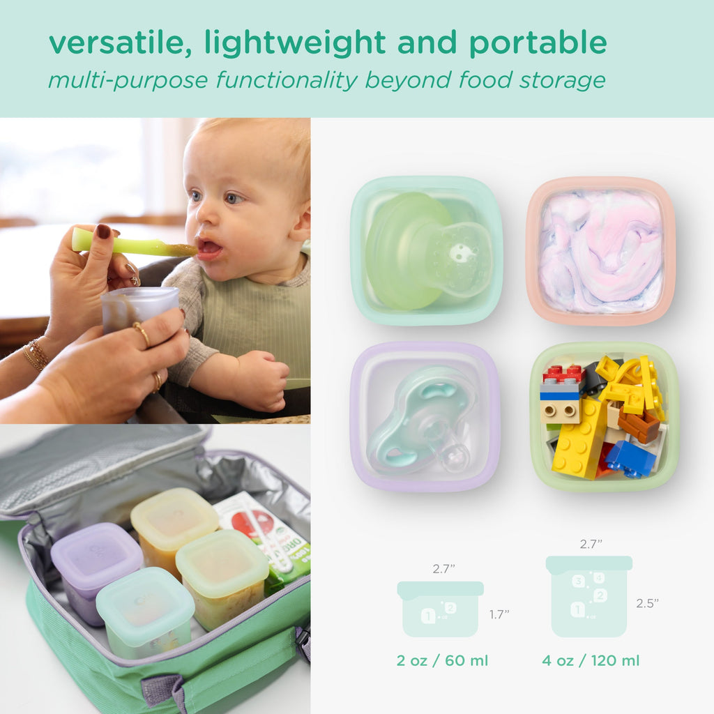 Silicone Baby Food Storage Containers, Freezer-Safe (4-Pack)