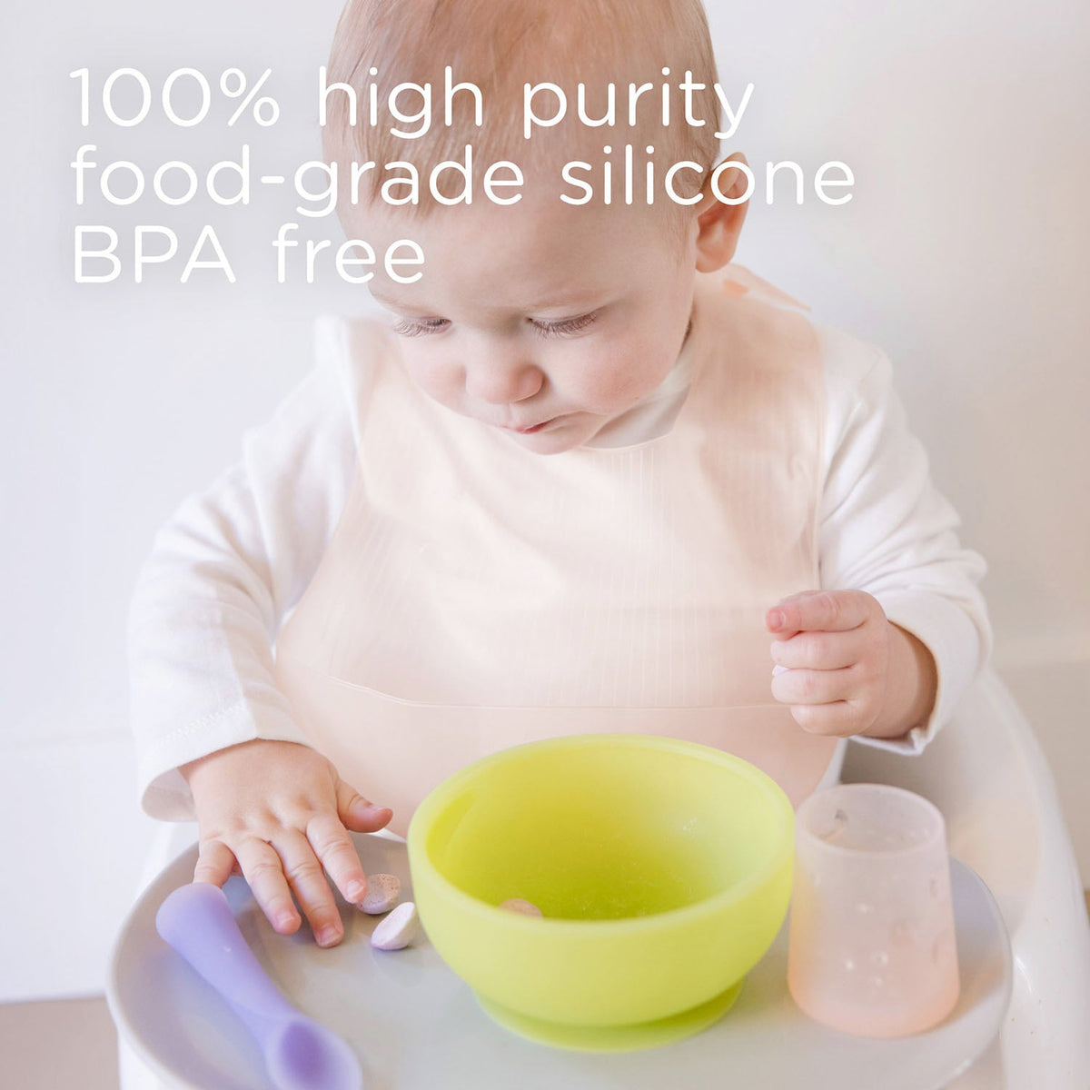Silicone Bib with Pocket, Waterproof, Adjustable, 6 Months+