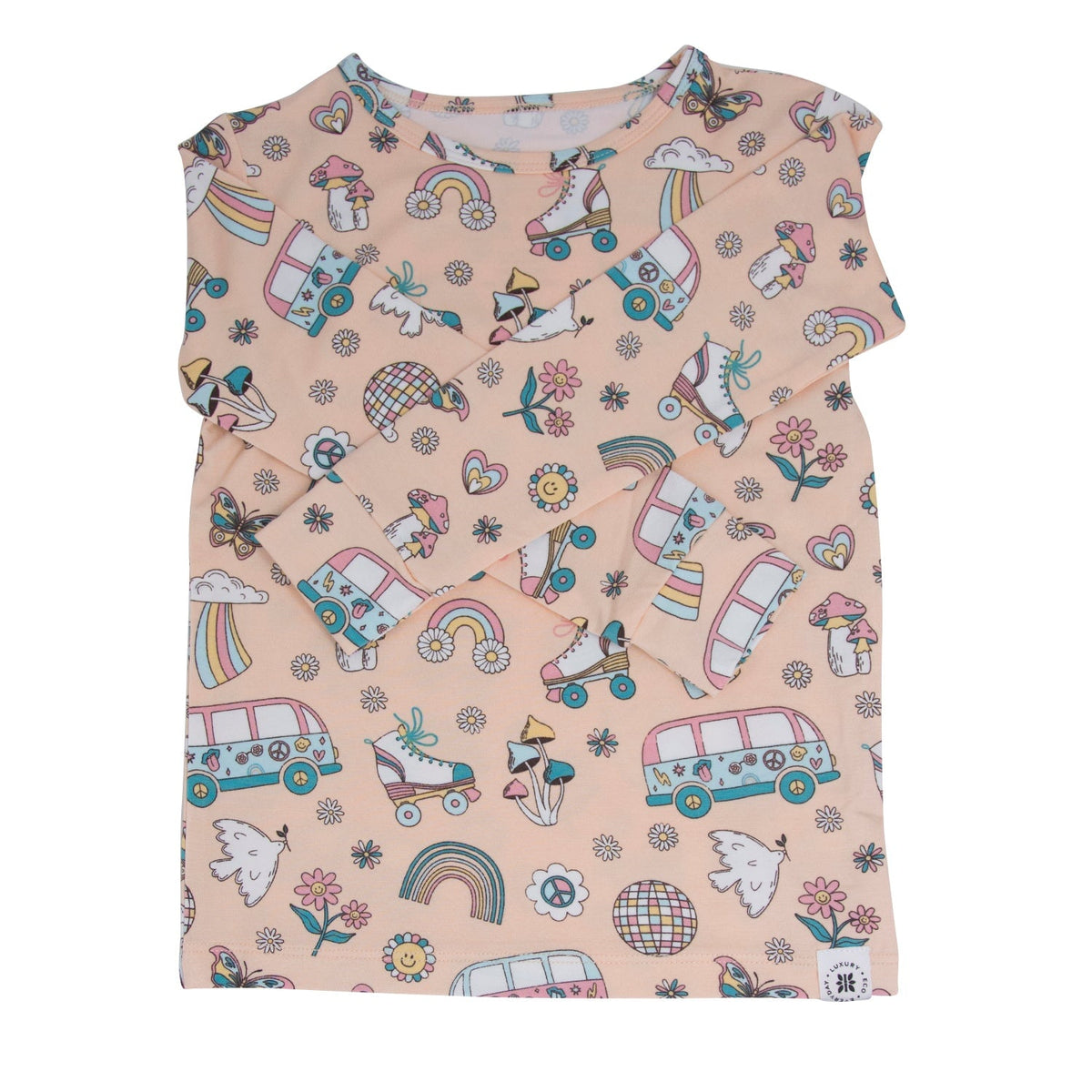 Retro Roller Skates Big Kid Pajama Set