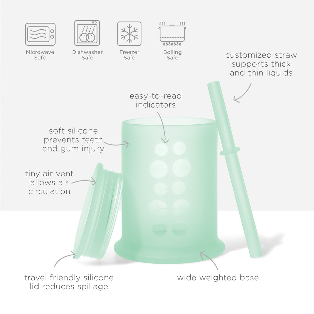 Infant Straw Cup, Silicone Training Cup with Straw Lid (5oz)