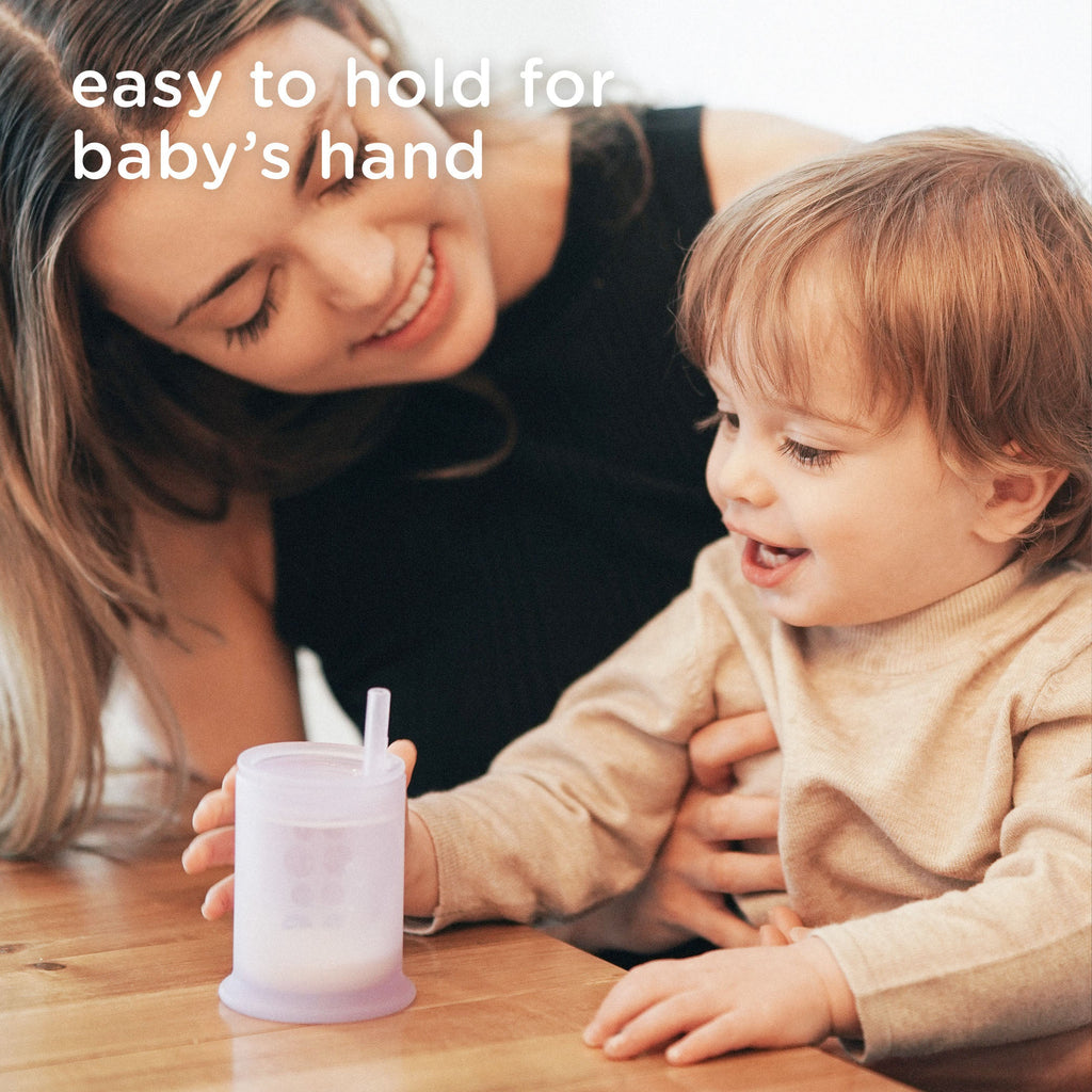 Infant Straw Cup, Silicone Training Cup with Straw Lid (5oz)