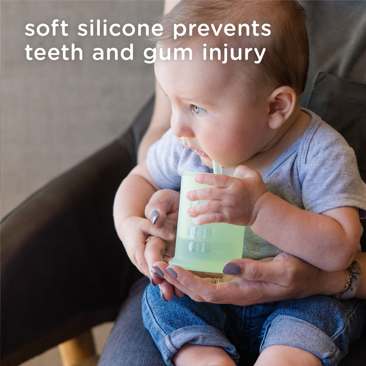 Infant Straw Cup, Silicone Training Cup with Straw Lid (5oz)