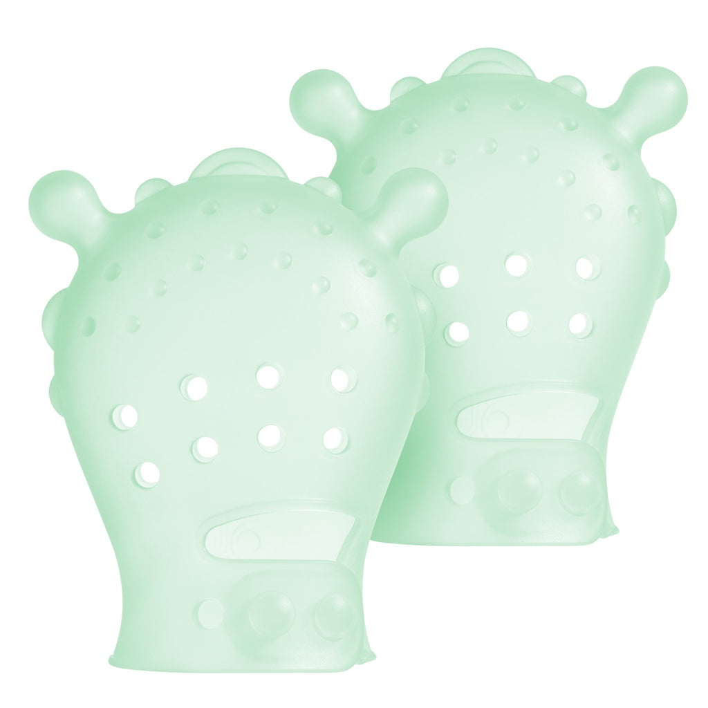Teething Mitten for Babies 0-6 Months, Silicone (2-Pack)
