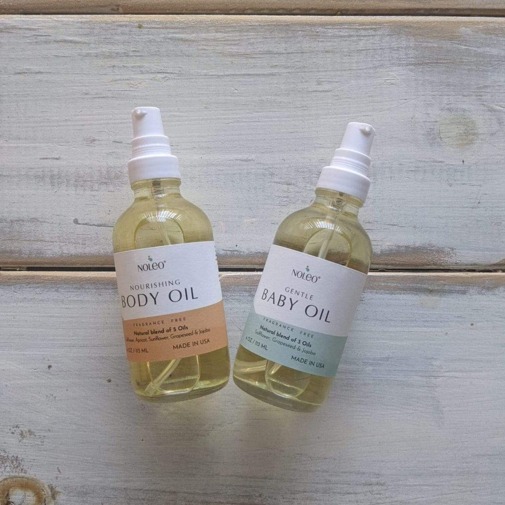 NOLEO Body Oil – Nourish, Soothe, and Restore Skin Naturally | 4oz Glass Bottle
