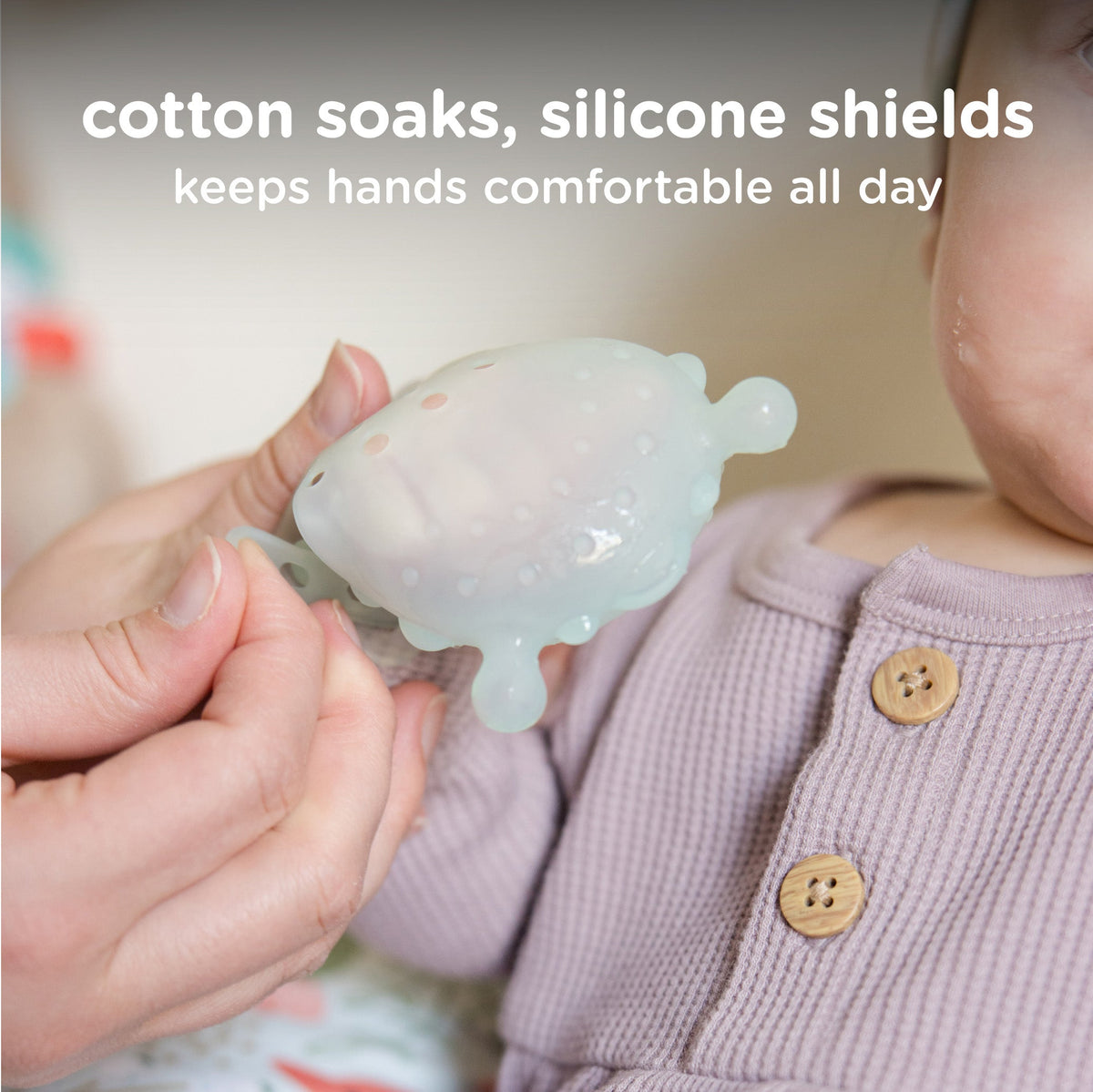 Teething Mitten for Babies 0-6 Months, Silicone (2-Pack)