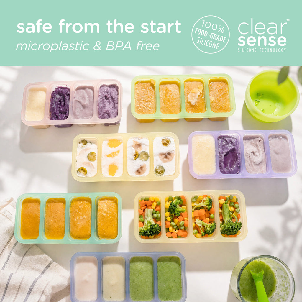Silicone Baby Food Freezer Tray, 1/2 Cup Portions, with Lid
