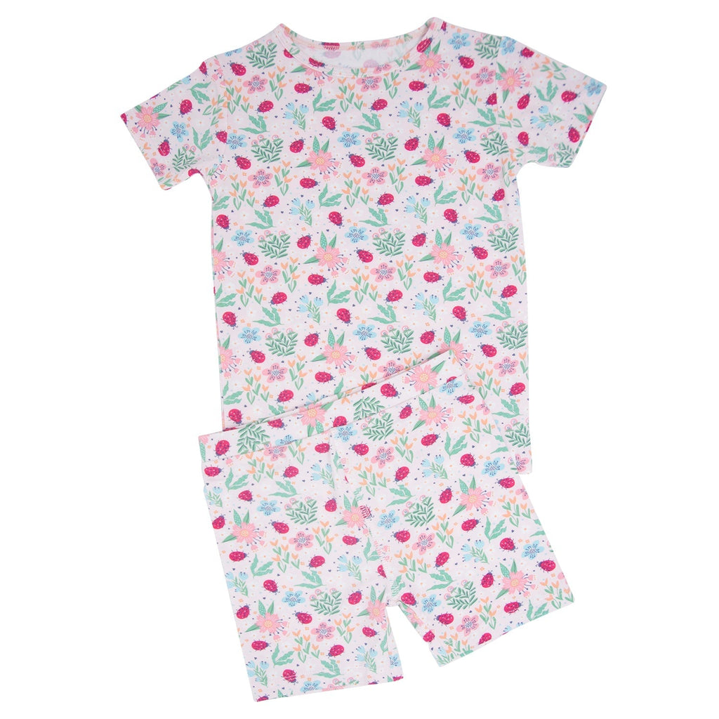 Ladybug Flower Garden Summer Pajama Set
