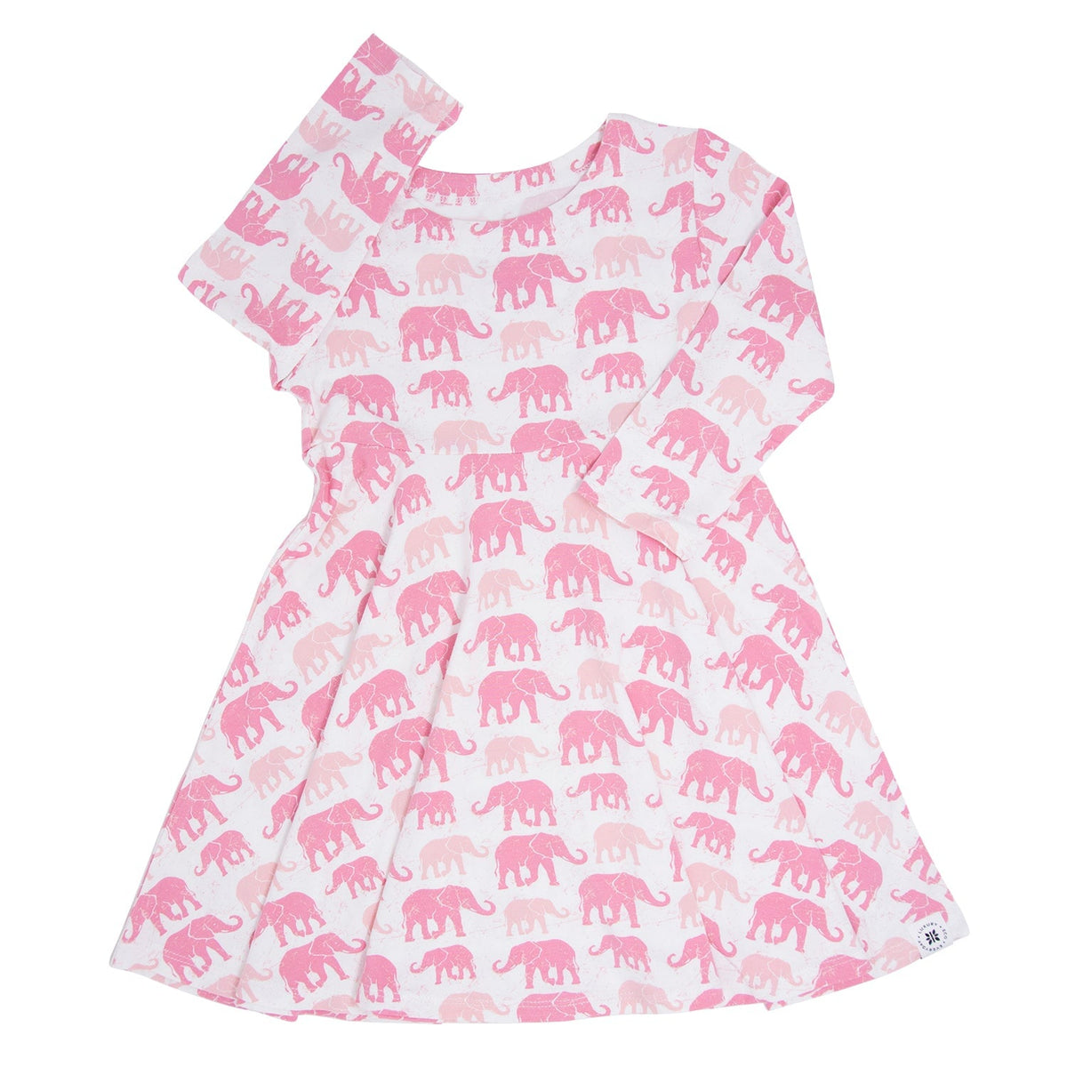 Pink Elephant Swirly Girl Dress